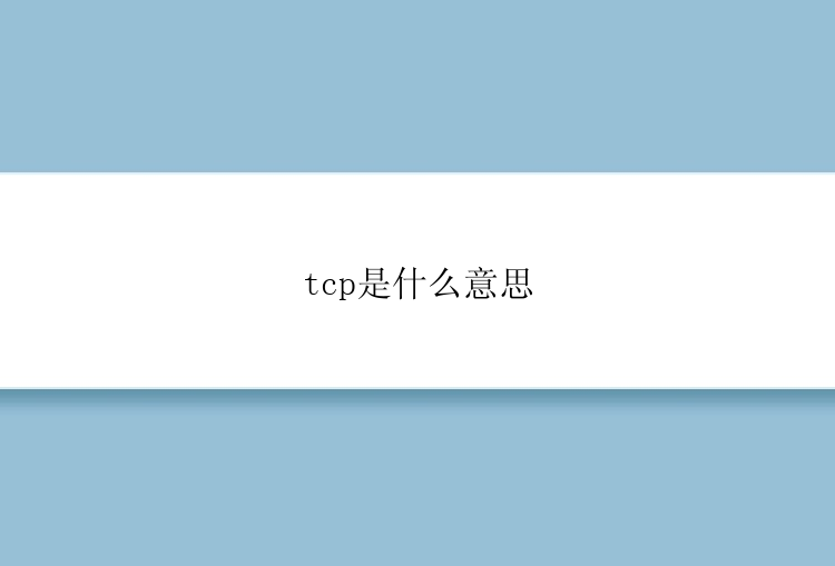 tcp是什么意思