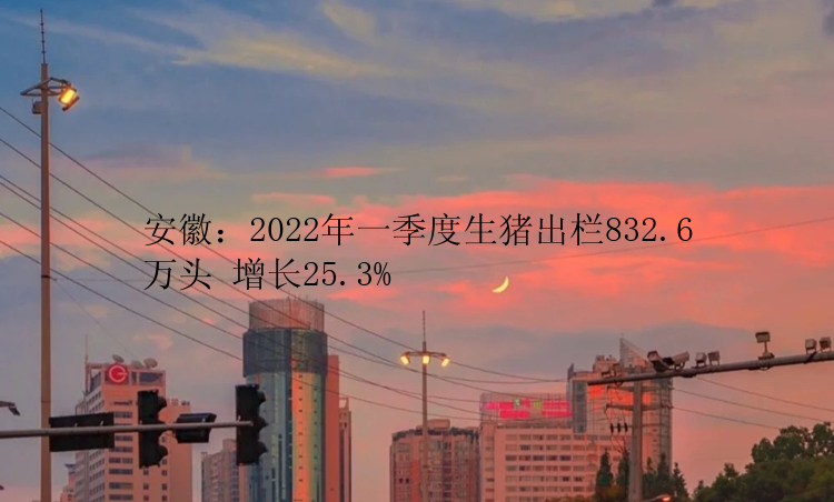 安徽：2022年一季度生猪出栏832.6万头 增长25.3%