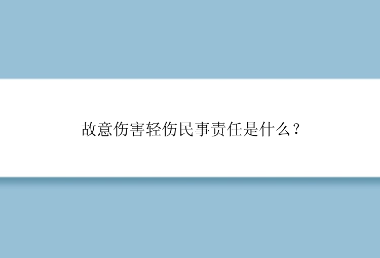 故意伤害轻伤民事责任是什么？