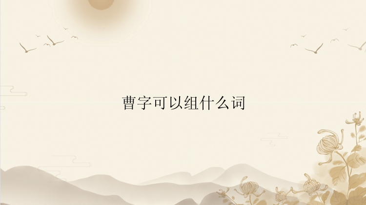 曹字可以组什么词