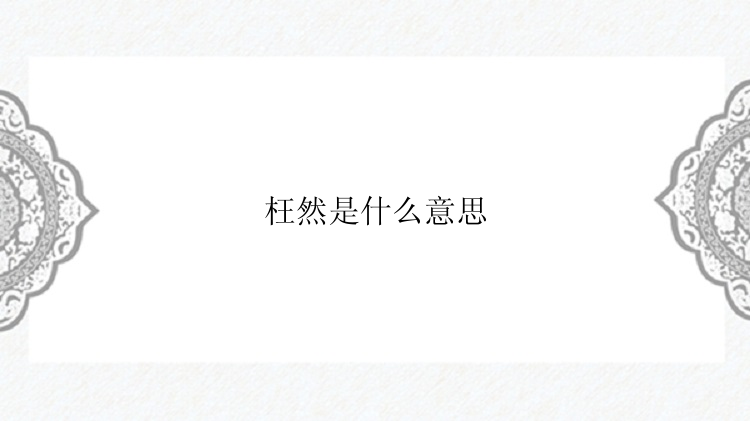 枉然是什么意思