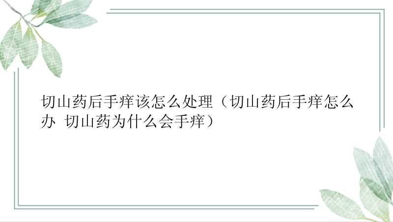 切山药后手痒该怎么处理（切山药后手痒怎么办 切山药为什么会手痒）