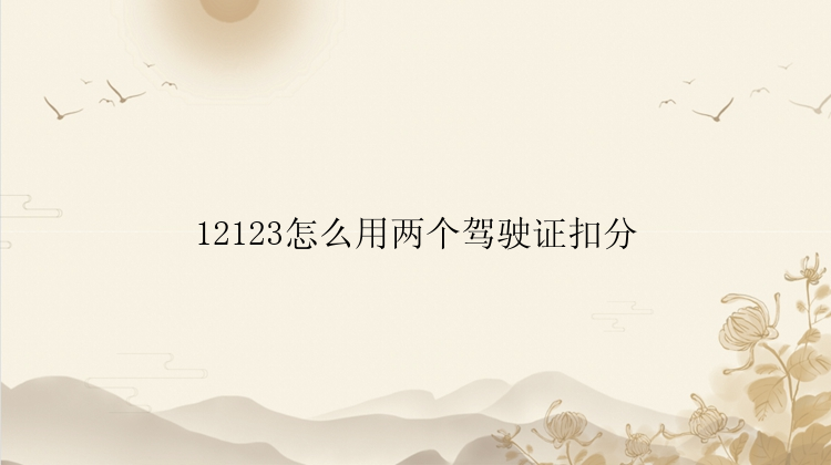 12123怎么用两个驾驶证扣分