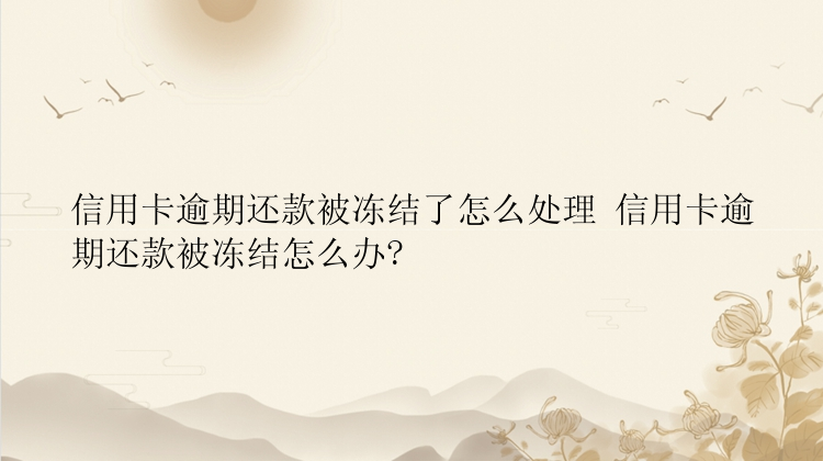 信用卡逾期还款被冻结了怎么处理 信用卡逾期还款被冻结怎么办?