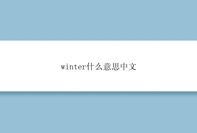 winter什么意思中文