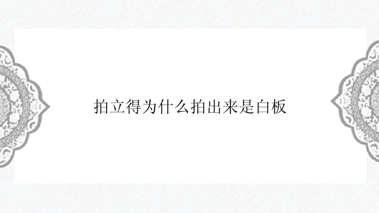 拍立得为什么拍出来是白板