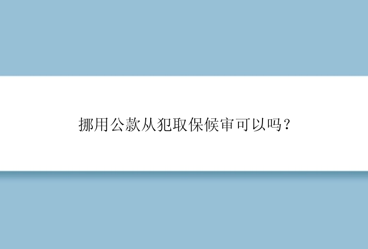 挪用公款从犯取保候审可以吗？