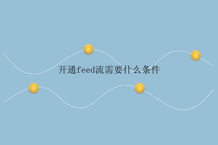 开通feed流需要什么条件