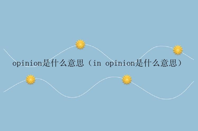 opinion是什么意思（in opinion是什么意思）