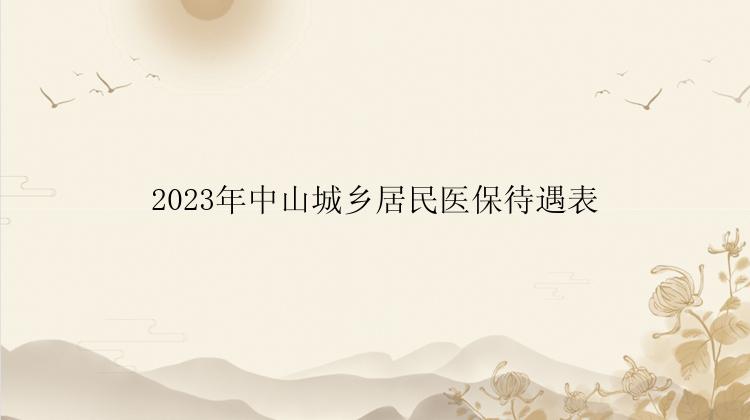 2023年中山城乡居民医保待遇表