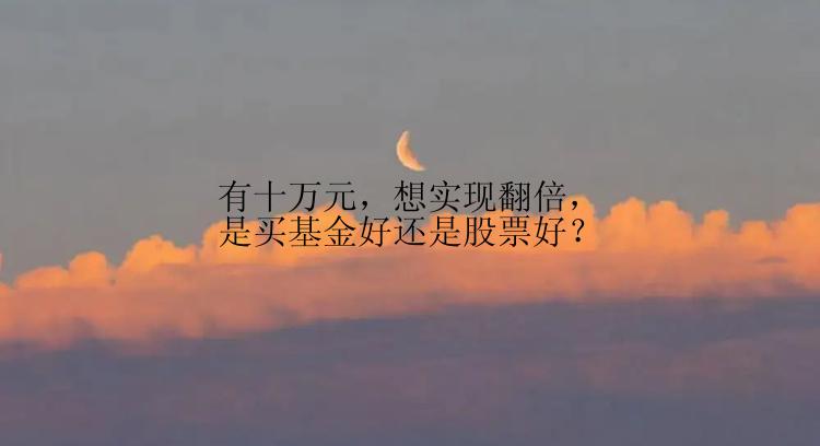 有十万元，想实现翻倍，是买基金好还是股票好？