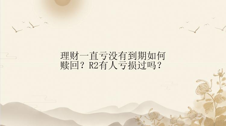 理财一直亏没有到期如何赎回？R2有人亏损过吗？