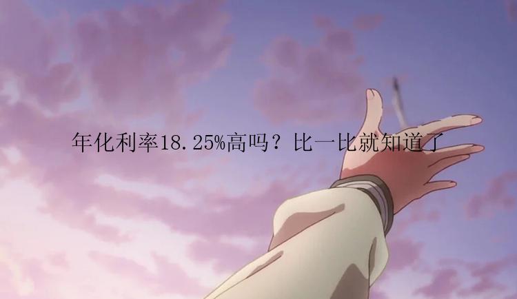 年化利率18.25%高吗？比一比就知道了