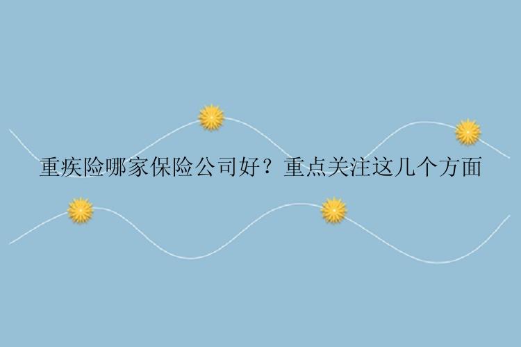 重疾险哪家保险公司好？重点关注这几个方面