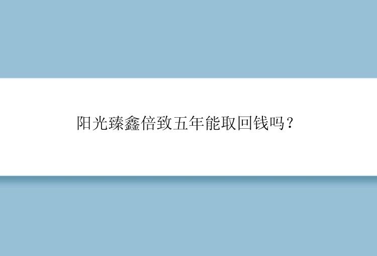 阳光臻鑫倍致五年能取回钱吗？