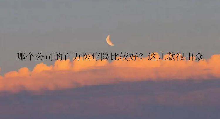 哪个公司的百万医疗险比较好？这几款很出众