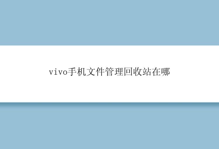 vivo手机文件管理回收站在哪