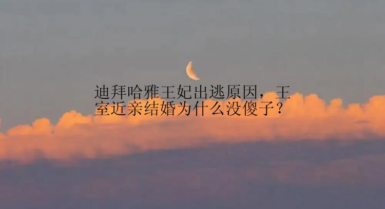 迪拜哈雅王妃出逃原因，王室近亲结婚为什么没傻子？