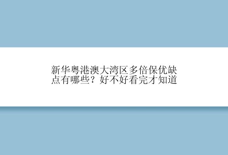 新华粤港澳大湾区多倍保优缺点有哪些？好不好看完才知道