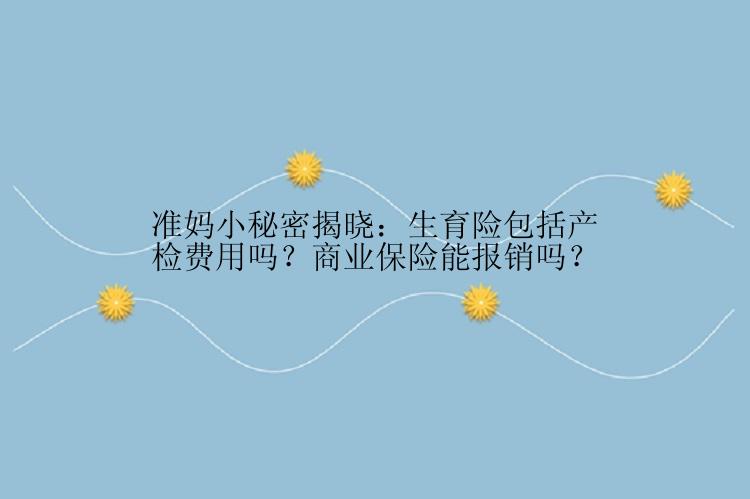 准妈小秘密揭晓：生育险包括产检费用吗？商业保险能报销吗？