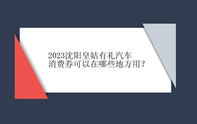 2023沈阳皇姑有礼汽车消费券可以在哪些地方用？