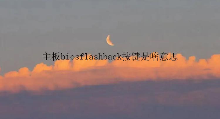 主板biosflashback按键是啥意思