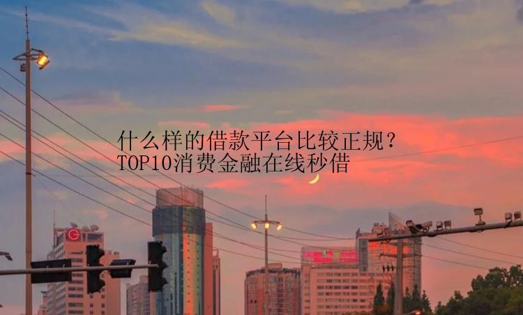 什么样的借款平台比较正规？TOP10消费金融在线秒借