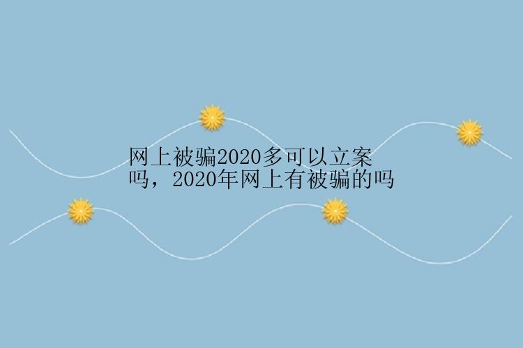 网上被骗2020多可以立案吗，2020年网上有被骗的吗