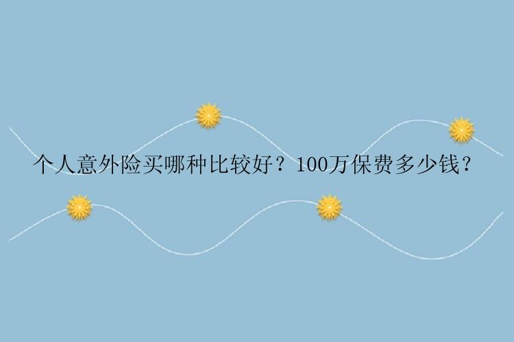 个人意外险买哪种比较好？100万保费多少钱？