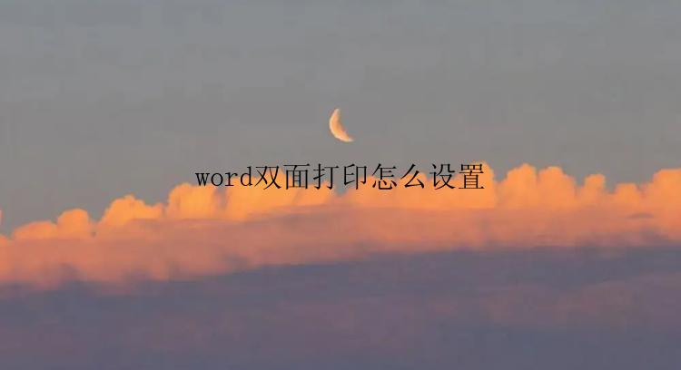 word双面打印怎么设置