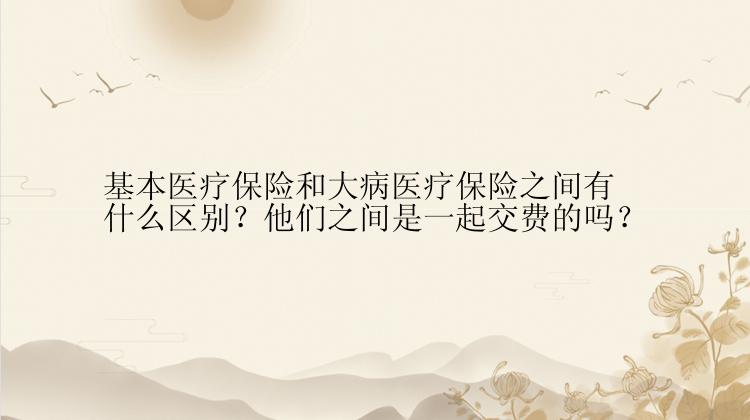 基本医疗保险和大病医疗保险之间有什么区别？他们之间是一起交费的吗？