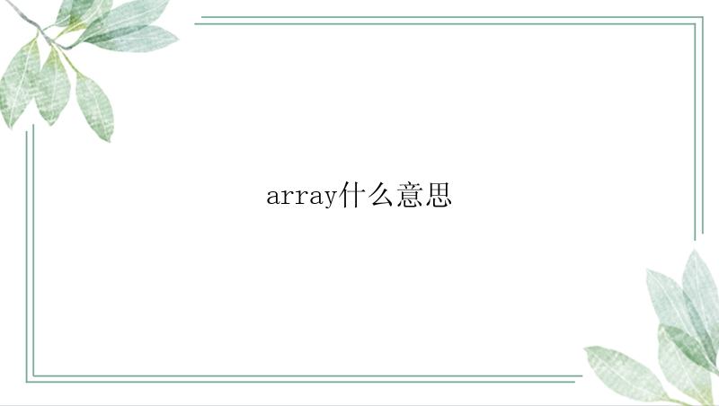 array什么意思