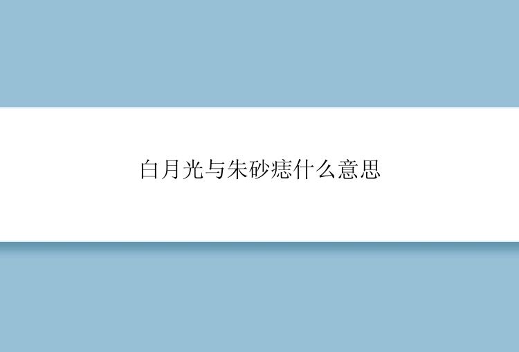 白月光与朱砂痣什么意思