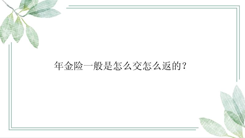 年金险一般是怎么交怎么返的？