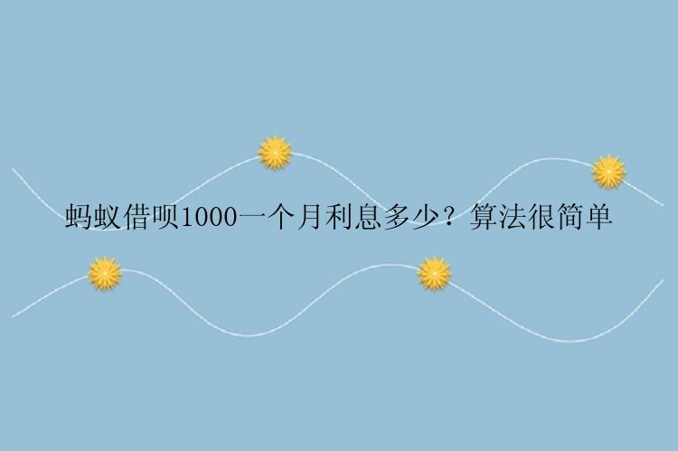 蚂蚁借呗1000一个月利息多少？算法很简单