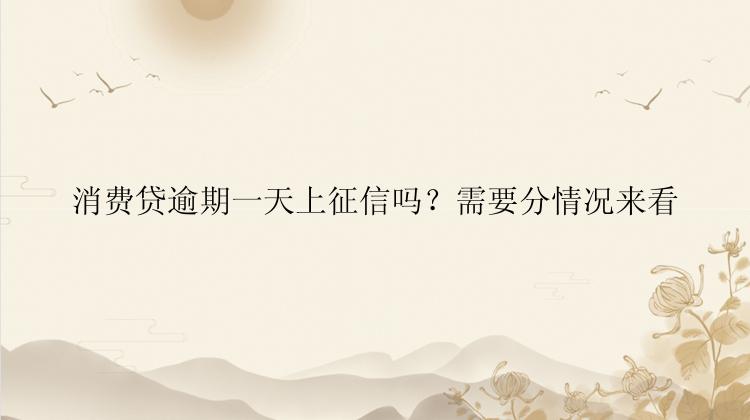 消费贷逾期一天上征信吗？需要分情况来看