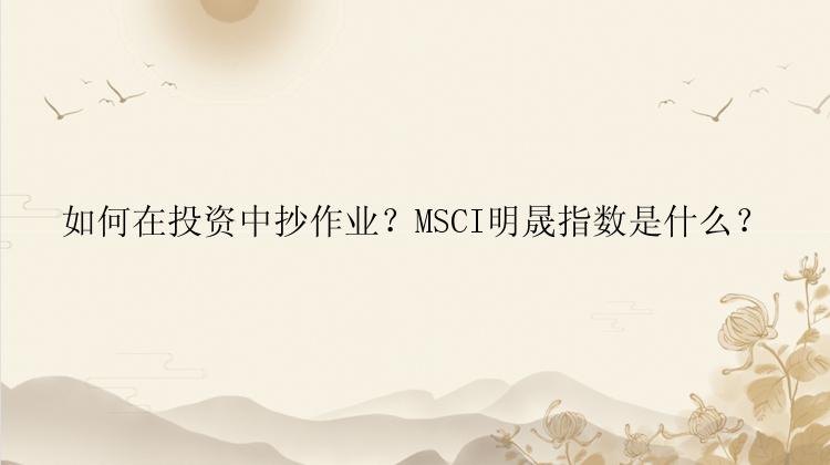 如何在投资中抄作业？MSCI明晟指数是什么？