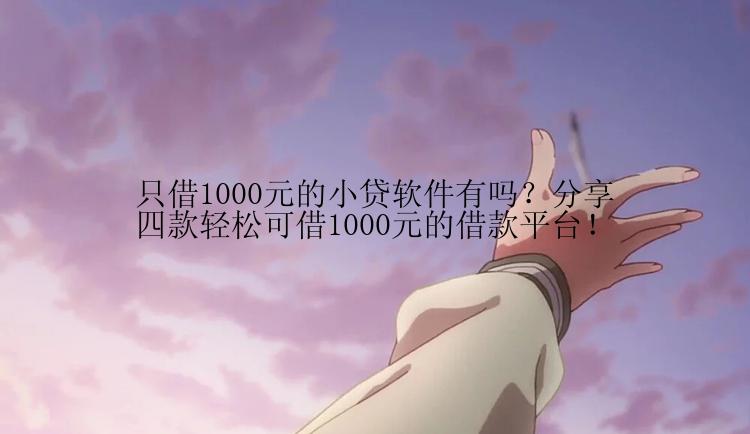 只借1000元的小贷软件有吗？分享四款轻松可借1000元的借款平台！