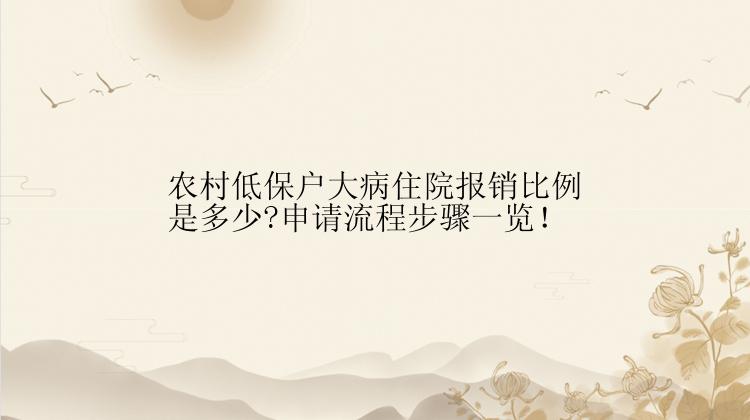 农村低保户大病住院报销比例是多少?申请流程步骤一览！