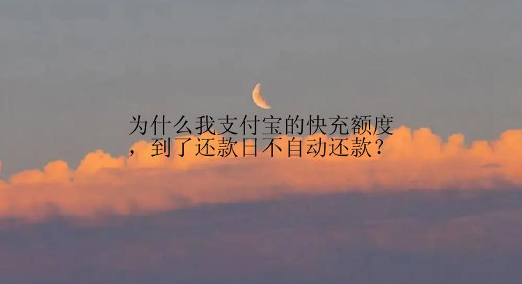 为什么我支付宝的快充额度，到了还款日不自动还款？