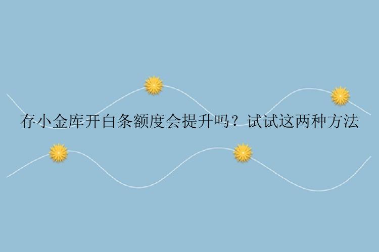 存小金库开白条额度会提升吗？试试这两种方法