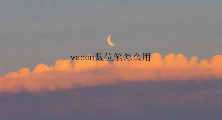 wacom数位笔怎么用