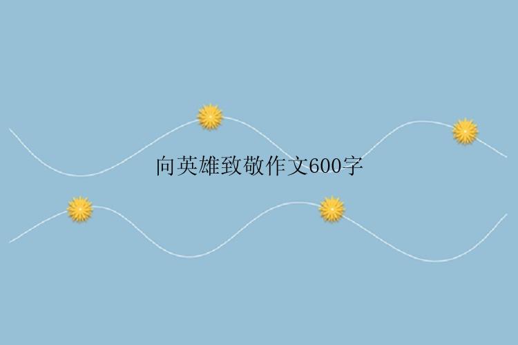 向英雄致敬作文600字