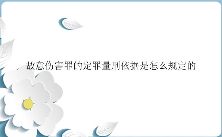 故意伤害罪的定罪量刑依据是怎么规定的