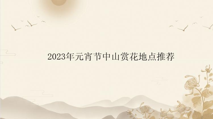 ​2023年元宵节中山赏花地点推荐