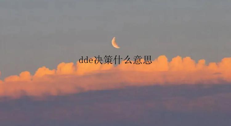 dde决策什么意思