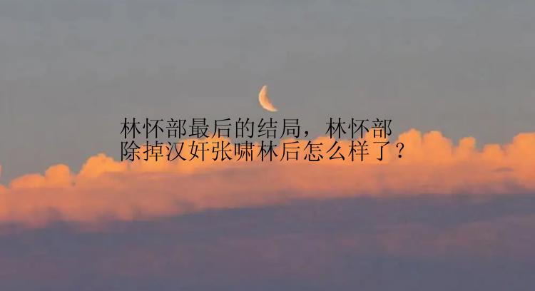 林怀部最后的结局，林怀部除掉汉奸张啸林后怎么样了？