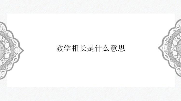 教学相长是什么意思