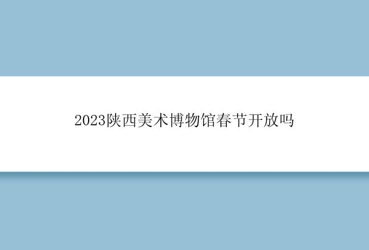 2023陕西美术博物馆春节开放吗