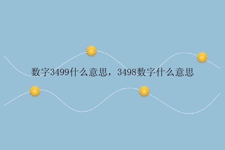 数字3499什么意思，3498数字什么意思